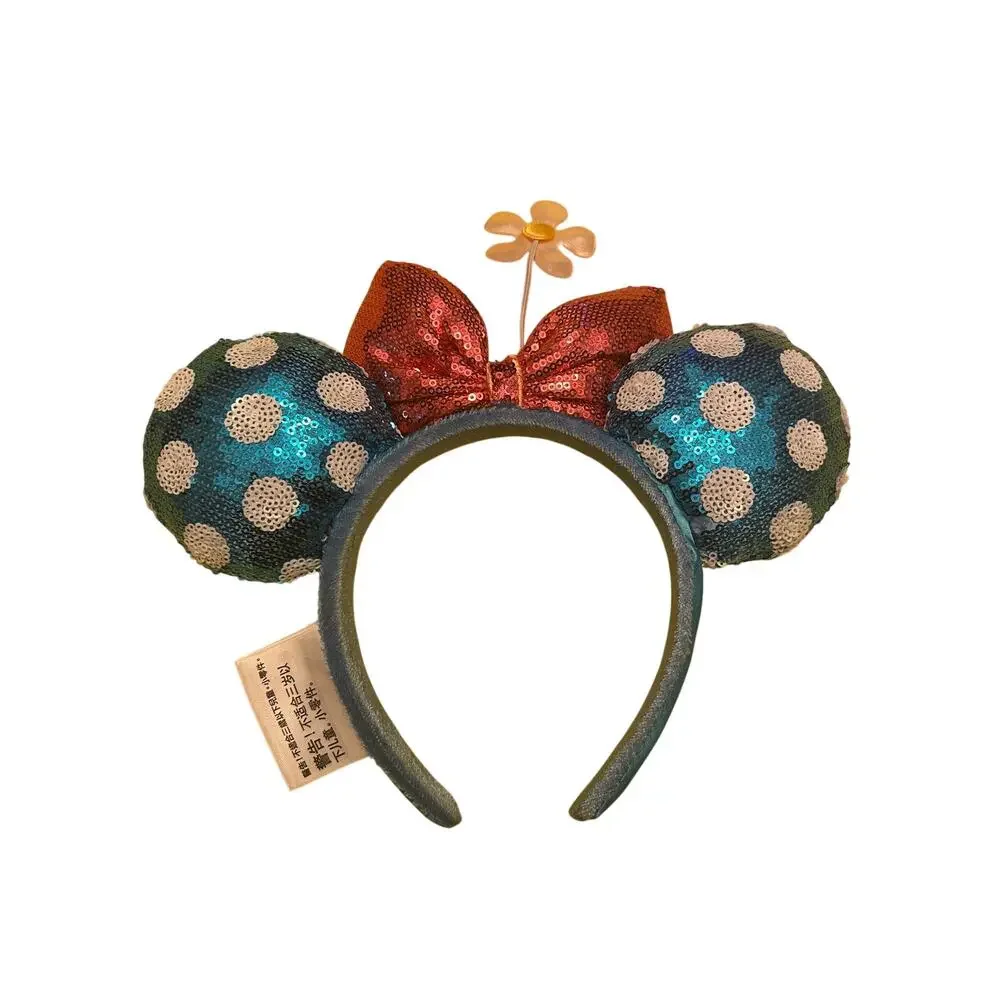 Disney Parks Daisy Duck Blue Polkadots and Flower Minnie Mouse ear headband